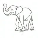 single continuous line that shaped elephant tattoo design idea