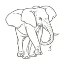 single continuous line that shaped elephant tattoo design idea