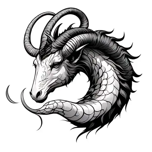 Capricorn Japanese tattoo design idea