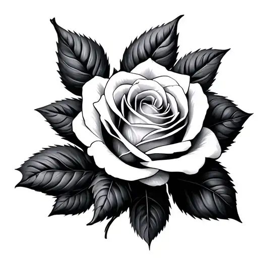 Black And White Roses tattoo design idea