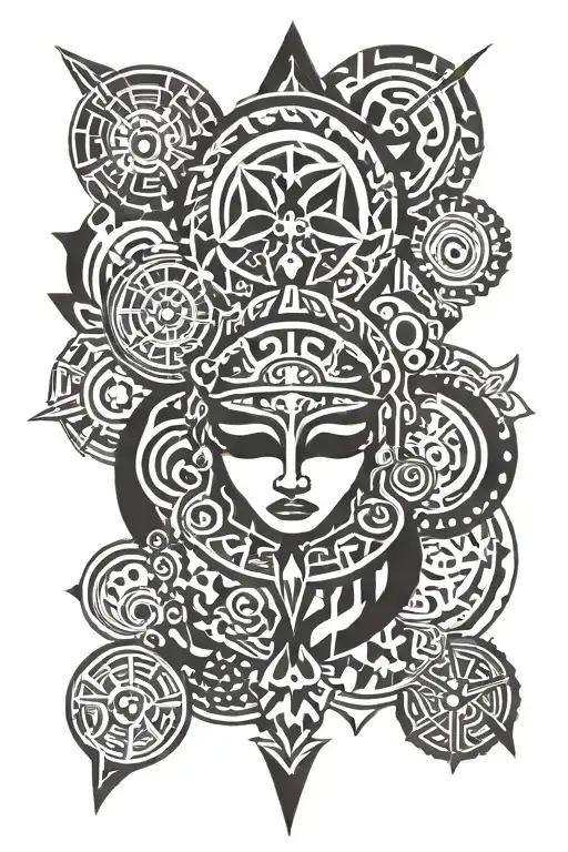 life balance mind body tattoo design idea