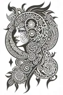 life balance mind body tattoo design idea