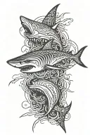 caligrafitti shark tattoo design idea
