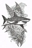 caligrafitti shark tattoo design idea