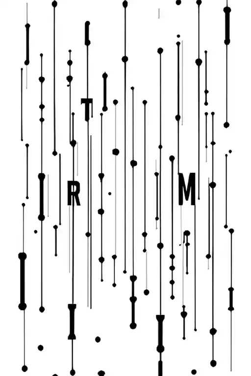 matrix falling code with letters T R M T L M Jack Reese Callie 7 9 10 10 2 08 tattoo design idea