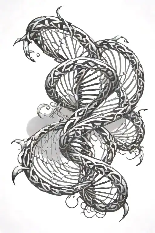 dna strand venom pattern inspired tattoo design idea