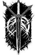 The Witcher sword with signes tattoo design idea