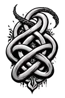 witches knot design incorporating elements tattoo design idea