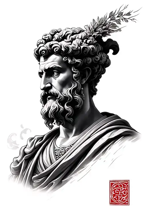 Marcus Aurelius Aristotle and Confucius combined together tattoo design idea