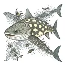 whaleshark and honeybee tattoo design idea