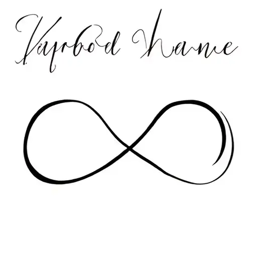 infinity symbol whit name written tattoo design idea
