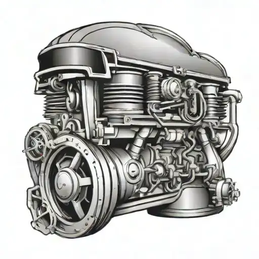Derby car engine tattoo design idea