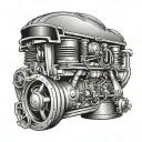 Derby car engine tattoo design idea