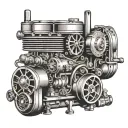 Derby car engine tattoo design idea