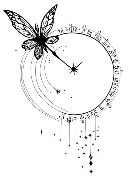 fairy dust travelling through time tattoo design idea