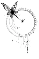 fairy dust travelling through time tattoo design idea