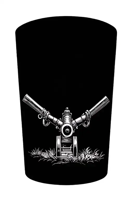 alamo fort texas forearm tattoo with cannon in front tattoo design idea