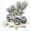 jeep gladiator beach pineapples inside tattoo design idea