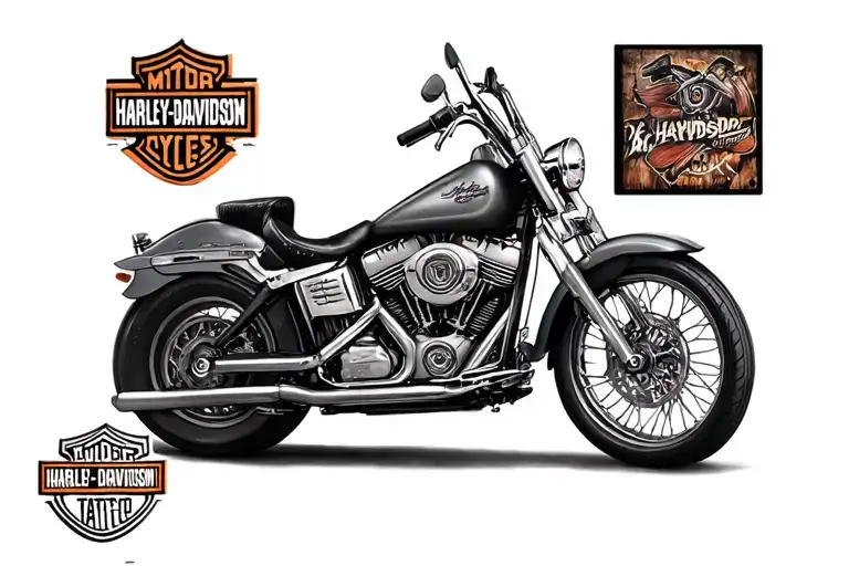 Harley Davidson motorcycle tattoo design idea