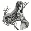 Emily Corpse bride poison tree branch Caroline tattoo design idea