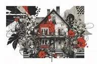 such a pretty house and such a pretty garden tattoo design idea