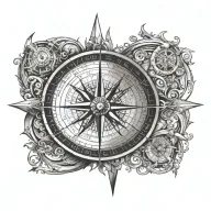compass design incorporating elements tattoo design idea