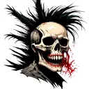 punk scull mohawk tattoo design idea