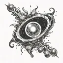 Space black hole tattoo design idea