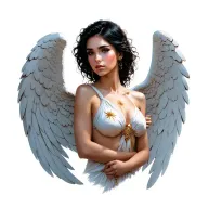 sexy female angel/messenger tattoo design idea