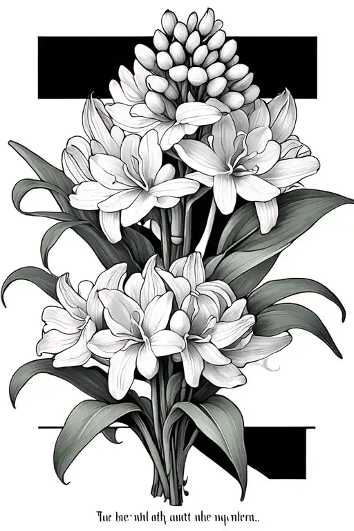 hyacinth flowers and a bible scripture tattoo design idea