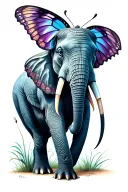 butterfly elephant spider tattoo design idea