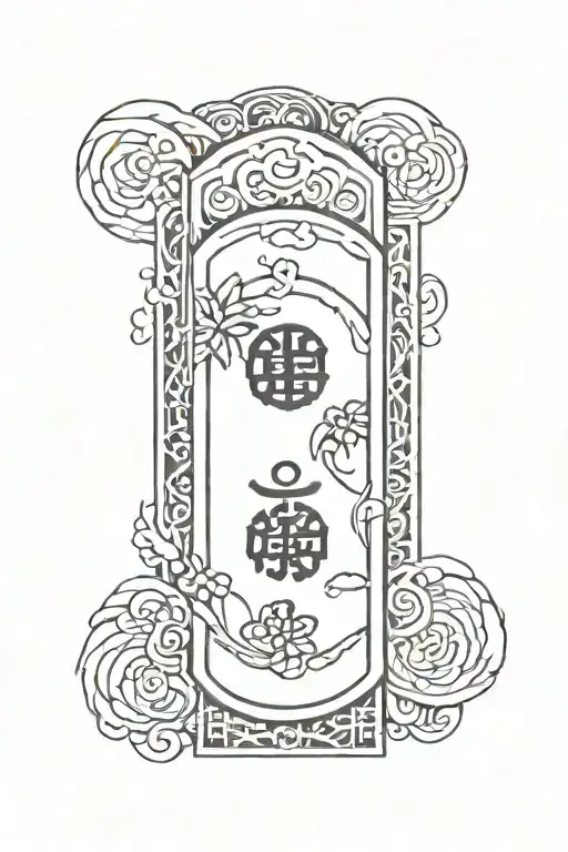 one empty blank japanese omamori charm tattoo design idea