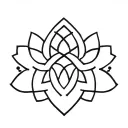 gratitude symbol, an endless knot representing connectedness, a lotus flower, three dots tattoo design idea