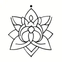 gratitude symbol, an endless knot representing connectedness, a lotus flower, three dots tattoo design idea