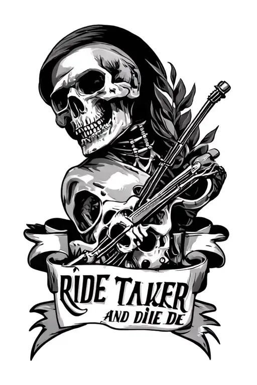 ride and die risk taker tattoo design idea