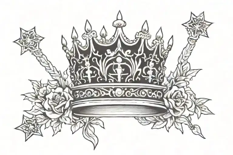 christ is king crown tattoo design idea