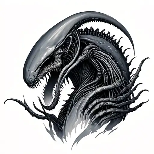 xenomorph Japanese tattoo design idea