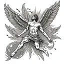 icarus falling tattoo design idea