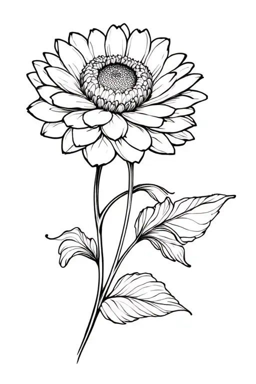 chrysanthemum abstract fine line tattoo tattoo design idea