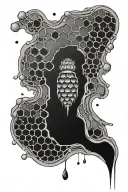 semicolon with honeycomb tattoo design idea