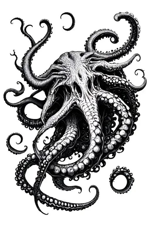 lovecraft eldritch tentacle tattoo design idea