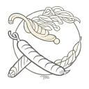 Sausages with pasta dish tattoo design idea