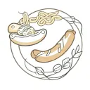 Sausages with pasta dish tattoo design idea