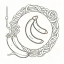 Sausages with pasta dish tattoo design idea