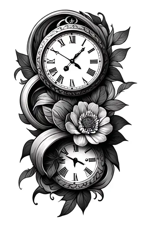 memory tattoo for brother with clock face tattoo design idea