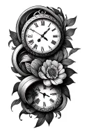 memory tattoo for brother with clock face tattoo design idea