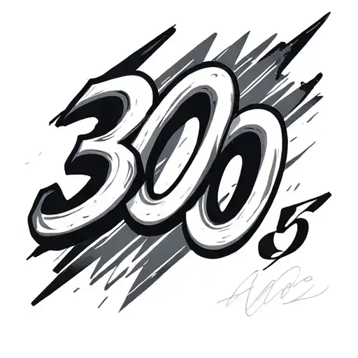 3005 number outline childish gambino tattoo design idea