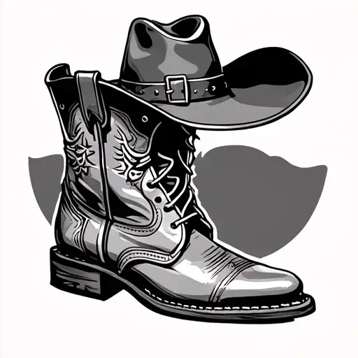 Boots And Cowboy Hat tattoo design idea