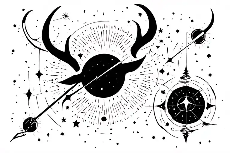 taurus, Gemini, And Sagittarius constellation tattoo design idea