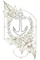 anchor, rose, compass, feathers tattoo design idea